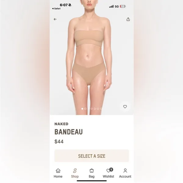 Skims Naked Bandeau Bra Mica Size XS NWT‎ - Image 11
