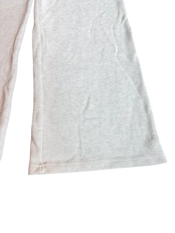 Brandy Melville Cream Wide Leg Sweatpants Waffle Knit Stretch Size Small Women's - Image 5