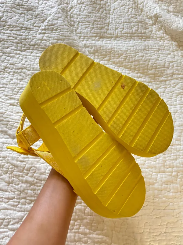 Guess Yellow Strappy Platform Sandals  - Image 2