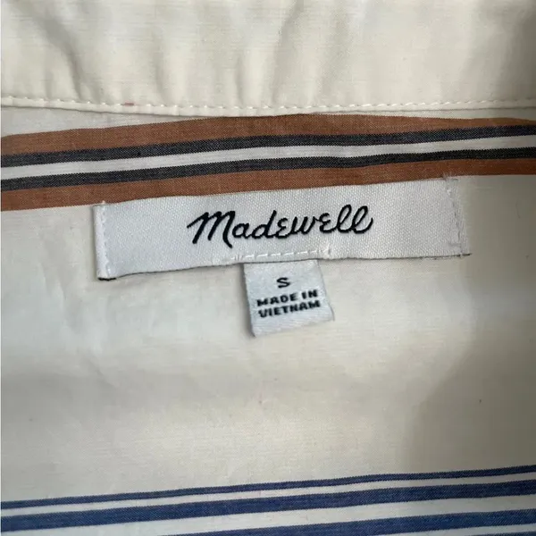 Madewell Oversized Ex-Boyfriend Swing Shirt in Roeser Stripe Size Small‎ - Image 6