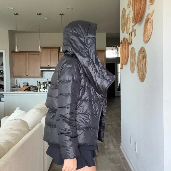 Nike Black Down Cowl Neck Hooded Jacket Size Small - Image 6