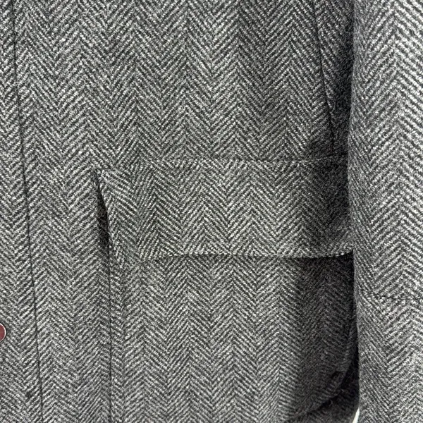 DKNY Charcoal Herringbone wool blend coat zip and button closure winter warm xl - Image 11