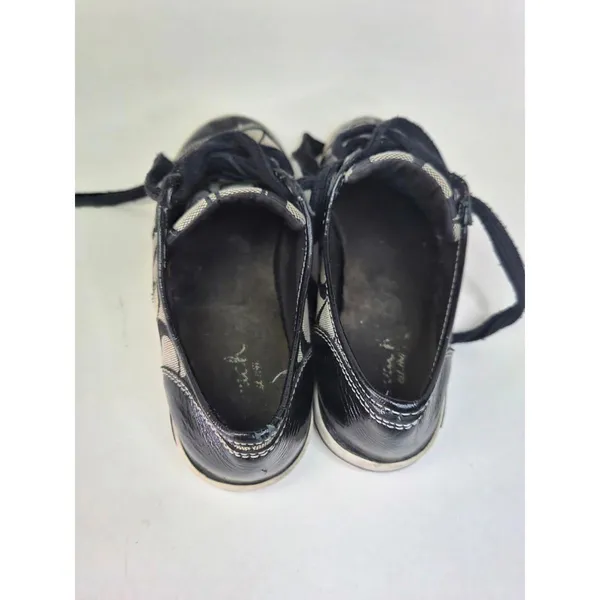 COACH Signature Francesca Sneakers Lace Up Black Grey Women’s Size 5 1/2 B Logo - Image 8