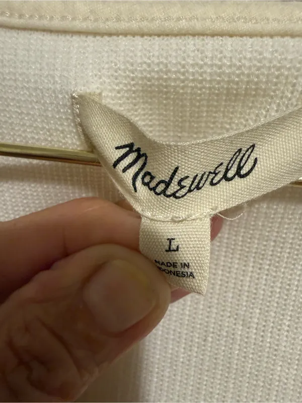 Madewell Melwood Square-Neck Ivory Pullover Sweater Size L - Image 4