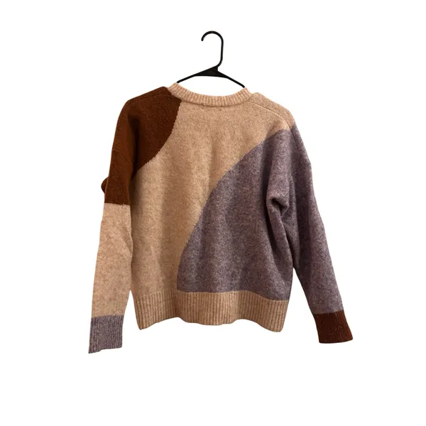 Madewell Cream Purple Brown Wool Blend Sweater Women Sz S - Image 2