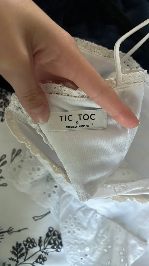 White Tic Toc Crop Top - Image 3