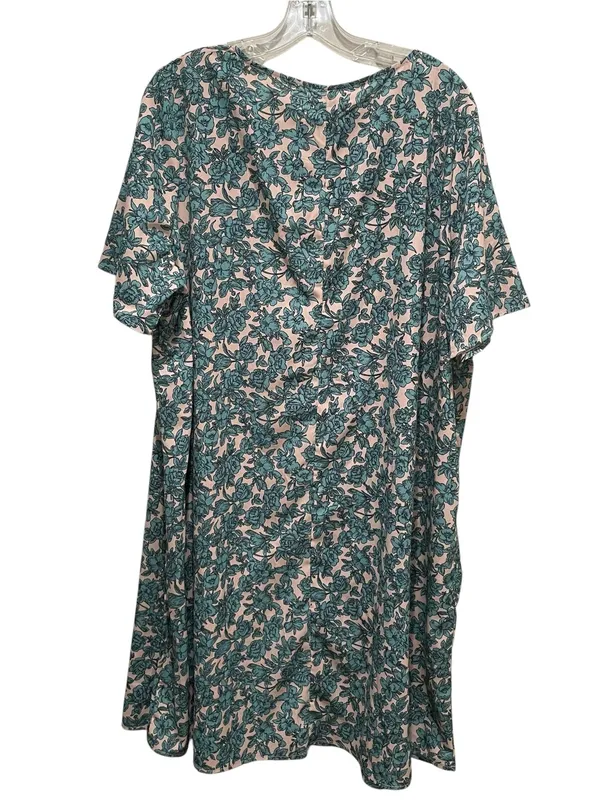 Glamorous Curve Floral Shift Dress Green Pink Womens Size 18 Short Sleeve NWT - Image 9