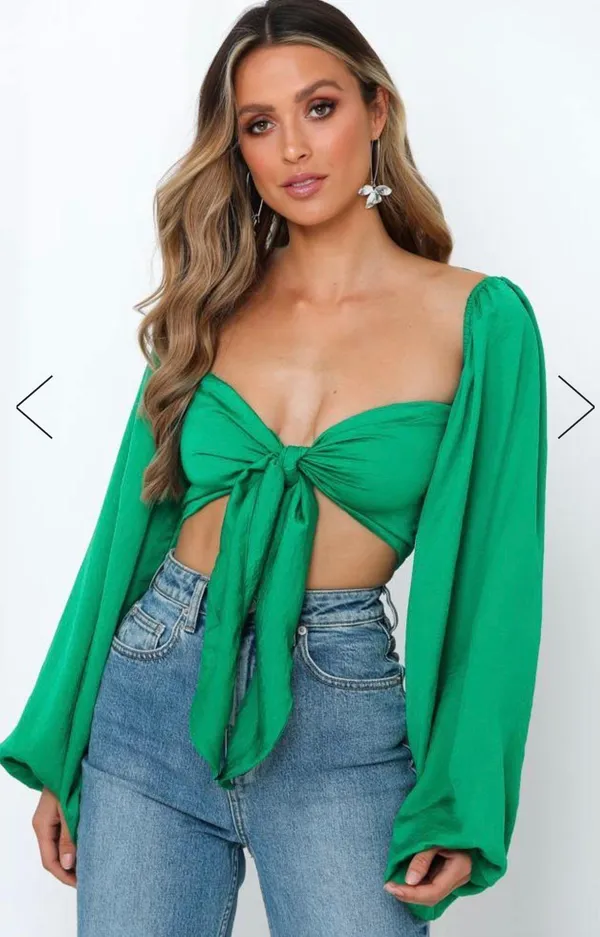 Hello Molly Green Tie Top - Image 3