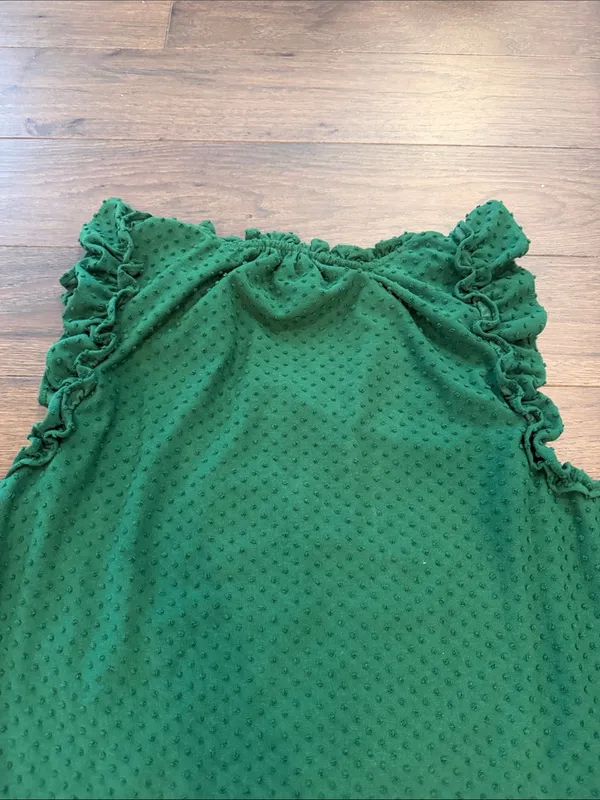 J. Crew Ruffled Dot Texture Sleeveless Top - Green Size XL - C58-026 - Image 8