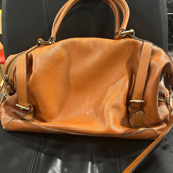 Ora Delphne Leather Satchel Handbag - Tan - Image 4