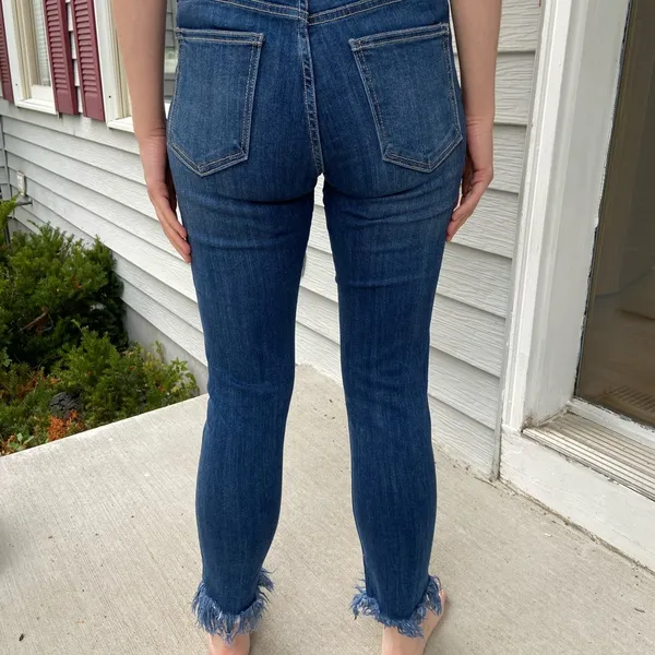 JustBlack Medium Wash Fringe Denim - Image 4