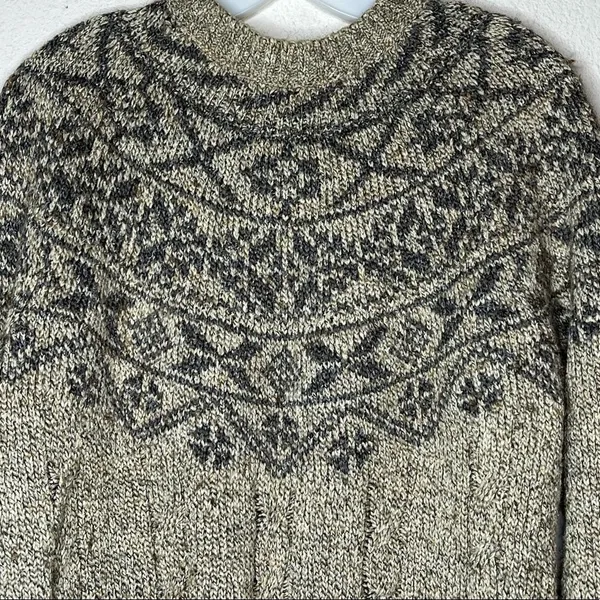 Vintage Northwest Blue‎ Wool Blend Sweater Tan Size L - Image 3