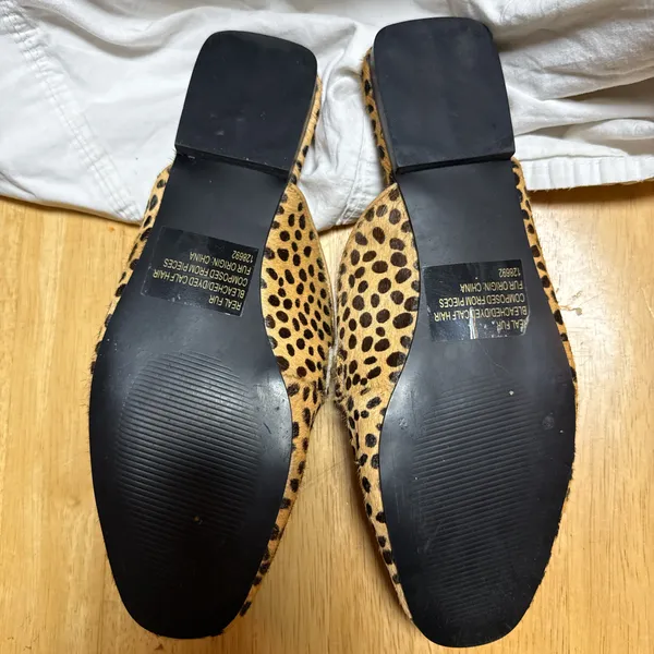 Steve Madden calf hair animal print mules slides - Image 5