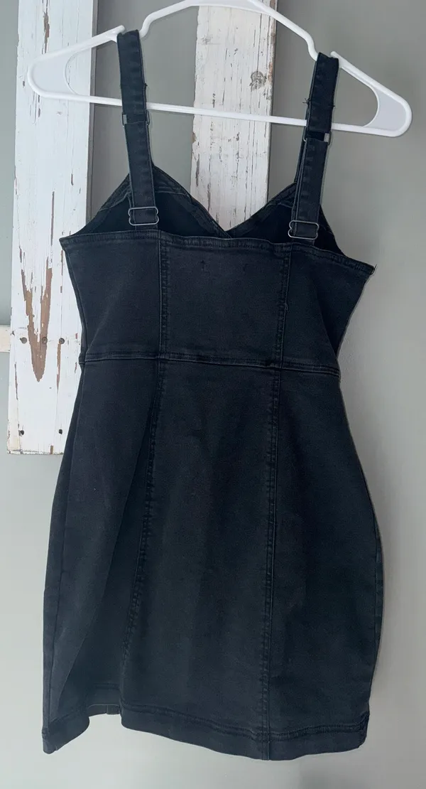 NWOT Black Denim Button Down Dress - Image 2