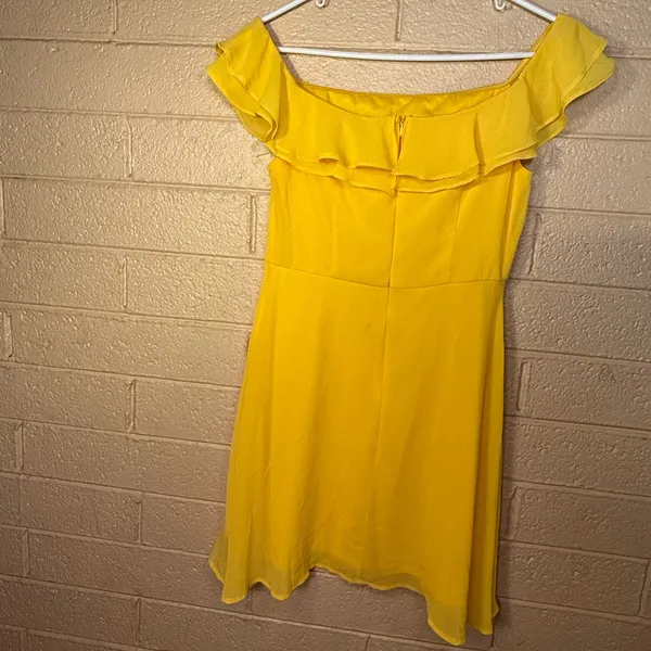 Lulus Yellow Off-Shoulder Dress - Image 2