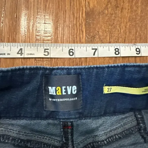 Anthropologie Maeve high rise patch pocket slim straight jeans 27 - Image 4