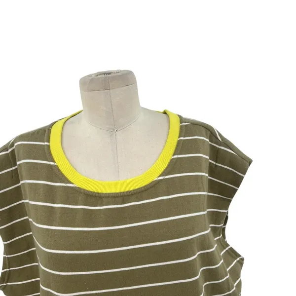 Anthropologie Daily Practice Tee Dress Striped Light Fleece Green‎ Size Large - Image 5