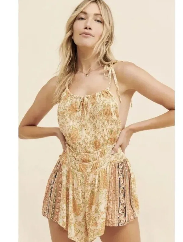 Free People Run Free Ruched Romper Size L. B-5 - Image 4
