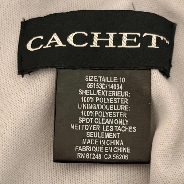 Cachet Gown Dress Sz 10 Silver Gray Beaded Halter Neck Glitter Formal - Image 3