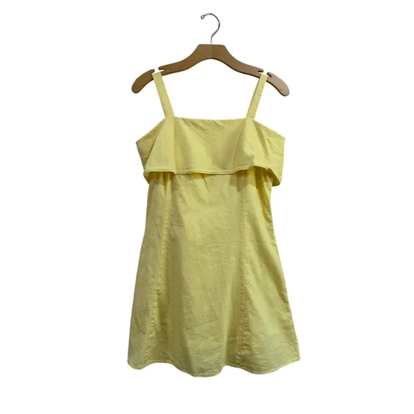 Banana Republic Yellow Linen‎ Blend Fit & Flare Mini Dress Size 6 - Image 2
