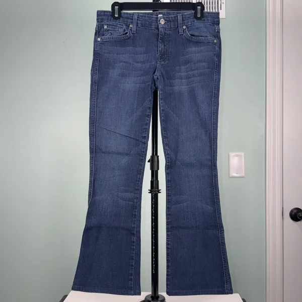 Women’s 7 For All Mankind A Pocket Dark Wash Bootcut Jeans 29 - Image 2
