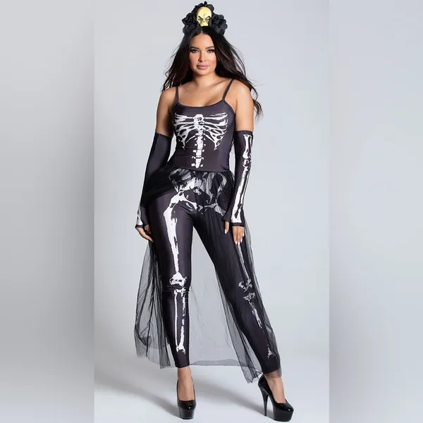 NEW Dreamgirl Bare Bones Babe Sexy Skeleton Costume Size Small - Image 2