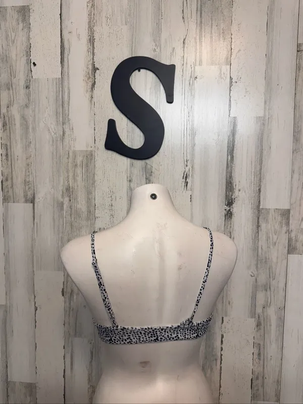 SheIn Leopard Print O-Ring Bikini Top Womens Small White Black Swim Top - Image 3