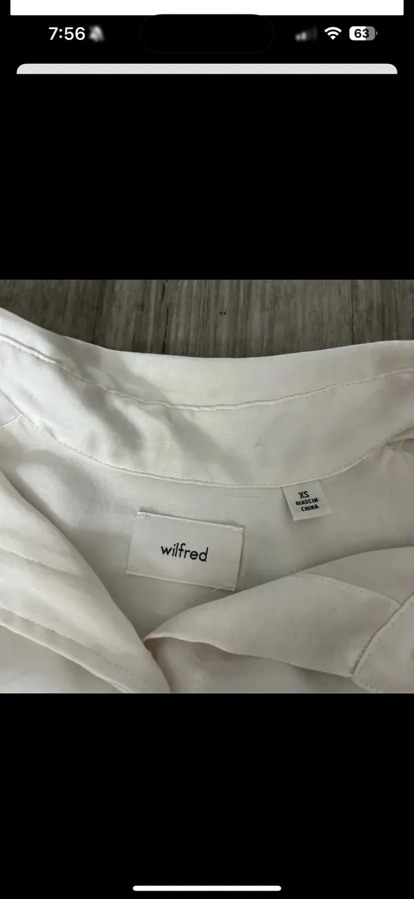 Aritzia Wilfred Silk Pearl Button Down Blouse - Image 6