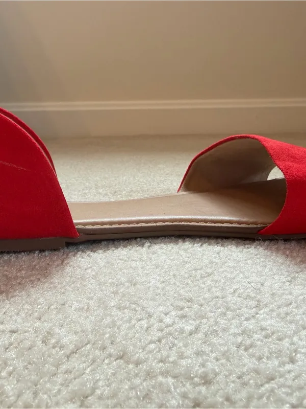 A New Day Red Faux Suede d’Orsay Flats Women’s Size‎ 11 - Image 7