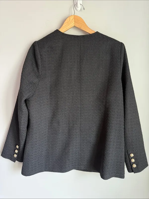 Tuckernuck POMANDER PLACE Black Tweed Jennings Jacket Large - Image 3