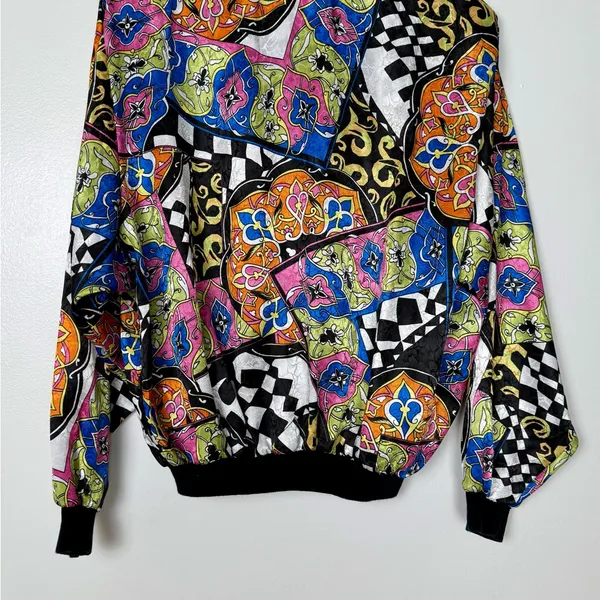 Colorful Patterned‎ Women's Jacket Black Size M - Image 4