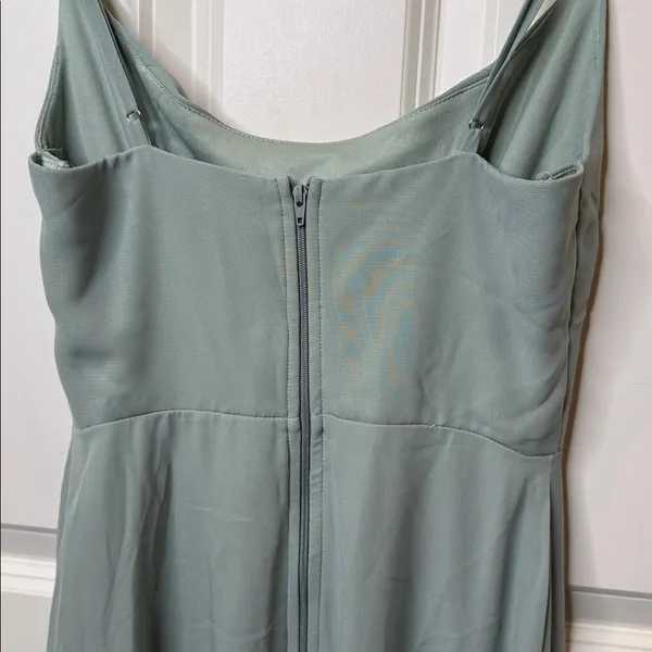 Birdy Grey Sage Amy wide scoop neck spaghetti strap sage green dress sz XS - Image 9