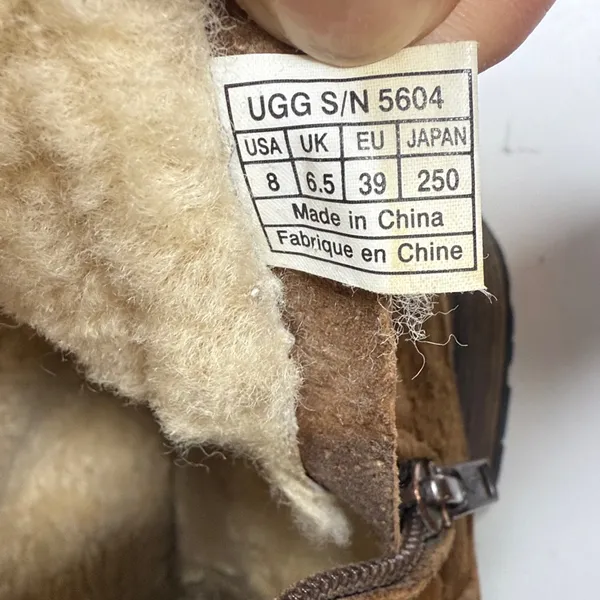 Ugg Endell Chestnut Suede Harness Strap Sherpa Lined Boots S-485 Sz 8 - Image 7