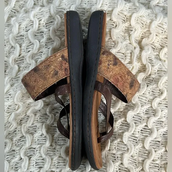 boc Brown Tan Concept Sandal with Wide Multi-colored Cork Band Comfort Sole - Image 5