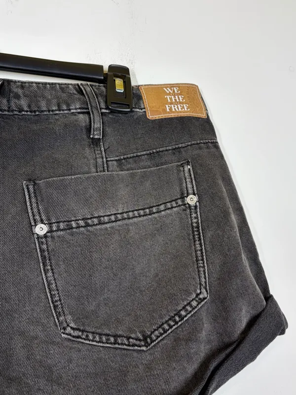 Free People Black Button Fly Denim Jean Shorts Size 31 - Image 8