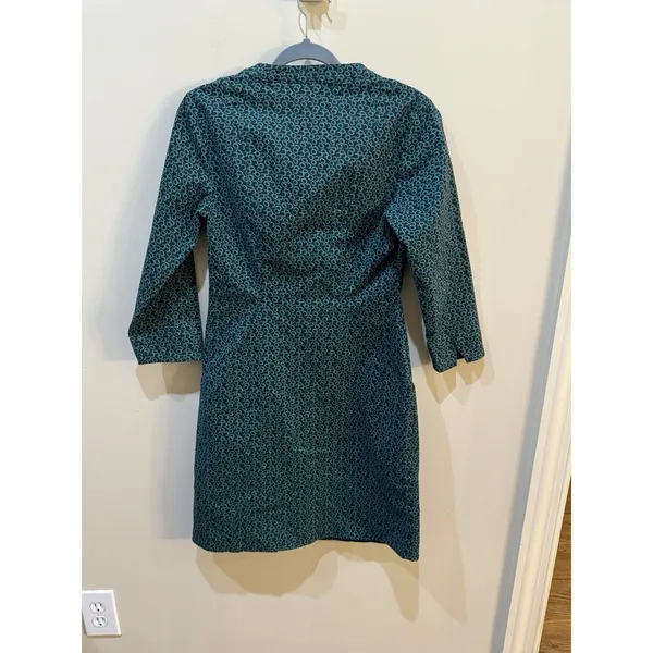 Boden‎ French Navy Sweet Petal Elizabeth Pocket V-Neck Dress Green Size 4 - Image 3