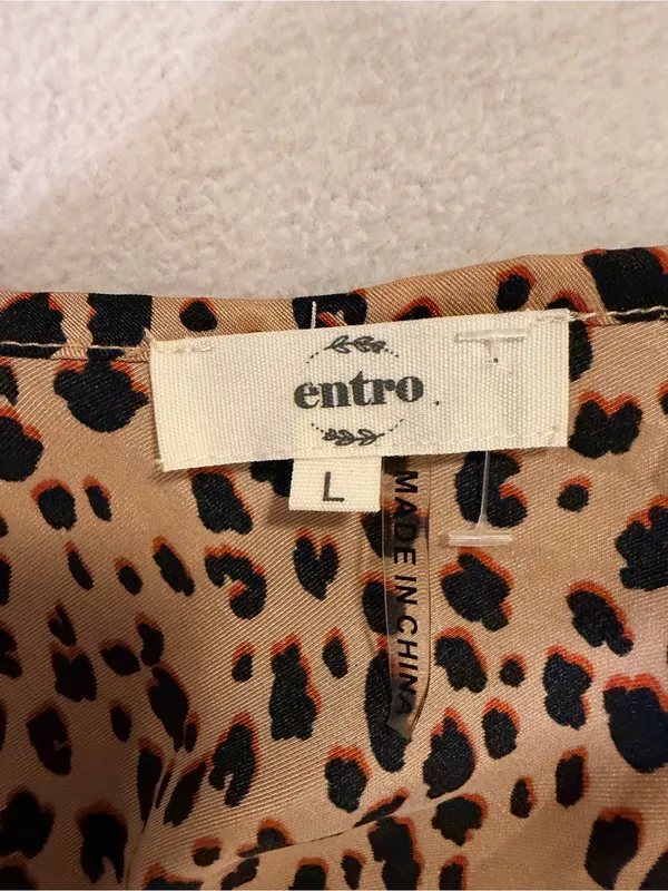Entro Leopard Print Top  - Tan  with Black Spots - Image 3