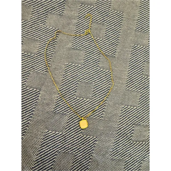 Gold Square Pendant Necklace - Women's Jewelry - Image 2