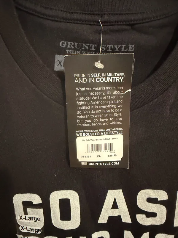 Grunt Style Go Ask Your Mom Men's Graphic T-Shirt Black XL - Image 7