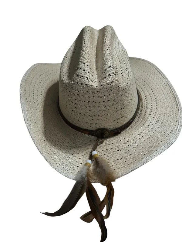 Cute natural straw cowgirl hat - Image 8