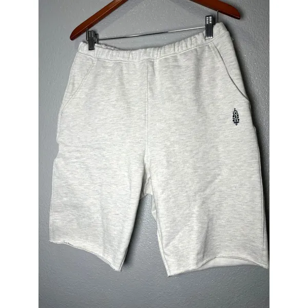 Free People FP For The Win Long Shorts Sz Large Oatmeal Heather 99% cotton - Image 4
