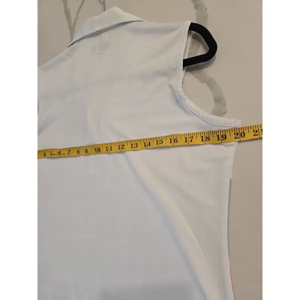 ​Greg Norman L Striped Play Dry Sleeveless V Neck Golf Polo Shirt Top Women - Image 6