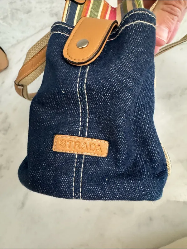 Small denim tote by Strada Blue - Image 3