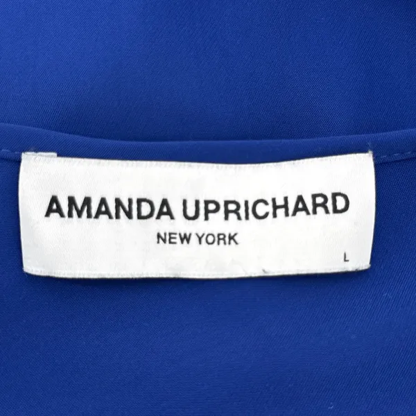 Amanda Uprichard Royal Blue V-Neck Shift‎ Dress Handkerchief Hem Large L Cobalt - Image 5