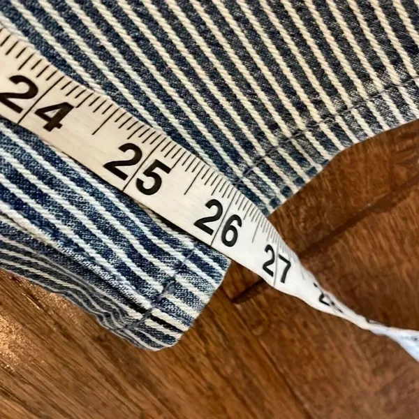 Madewell 9”mid rise piper striped skinny jeans 32 - Image 4