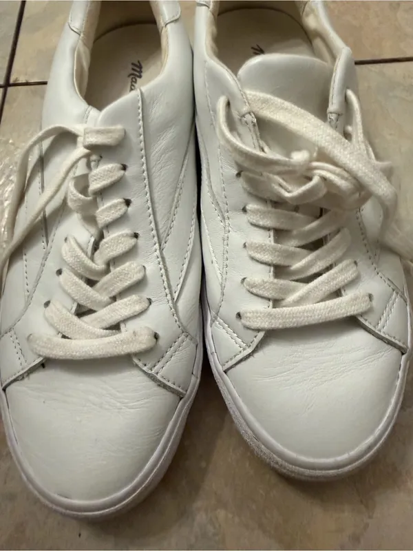 Madewell White Leather Low-Top Sneakers - Image 2