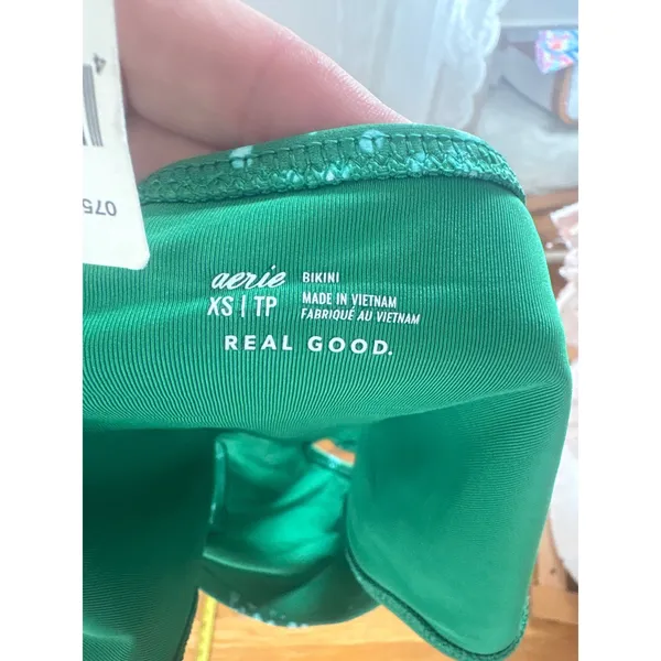 Aerie Real Good Green Tie‎ Dye Snowflake Bikini Bottom XS - Image 4