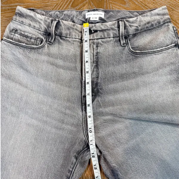 Good American Good‎ Boy Twisted Slit Straight Leg Jeans Gray Size 6/28 - Image 8
