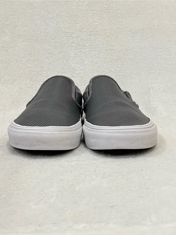 Vans Classic Grey Perf Leather Slip-On in Smoked Pearl Unisex Women’s Size 9.5 - Image 4
