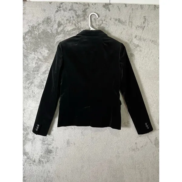 JCrew Schoolboy Black Velvet Blazer Tailored Quiet Luxury Preppy Academia 2 Tall - Image 5